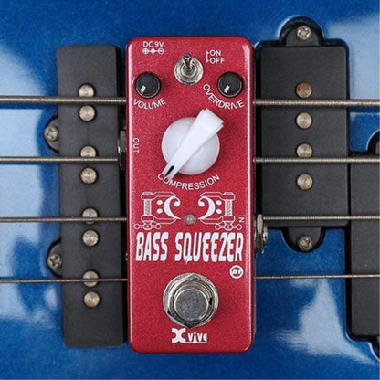 Xvive Bass Squeezer B1 True Bypass Footswitch Distortion Guitar Effect Pedal