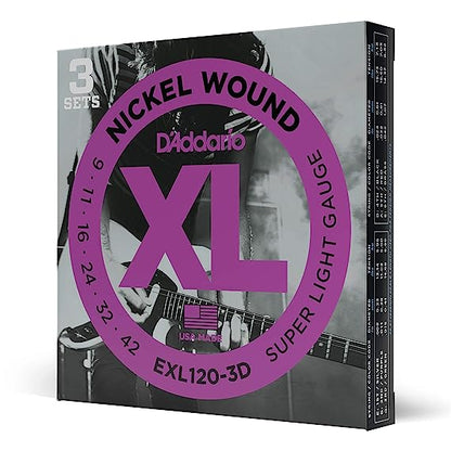 D'Addario XL™ Nickel Round Wound Multi Pack Electric Guitar Strings