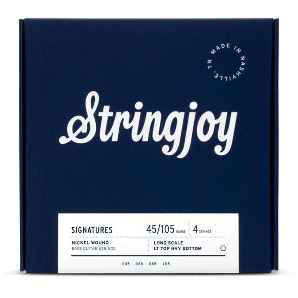 Stringjoy Light Top | Heavy Bottom Gauge (45-105) 4 String Long Scale Nickel Wound Bass Guitar Strings